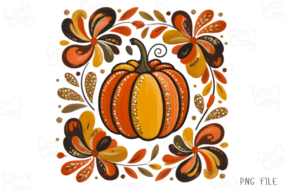 Download Boho Fall Pumpkin, Floral Pumpkin PNG - Boho fall Collection