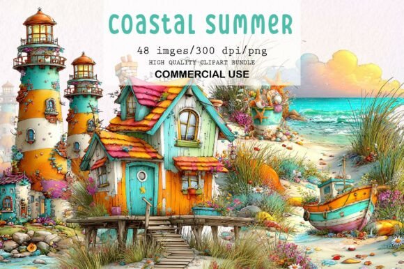 Download Whimsical Coastal Summer PNG Clipart - Coast Collection