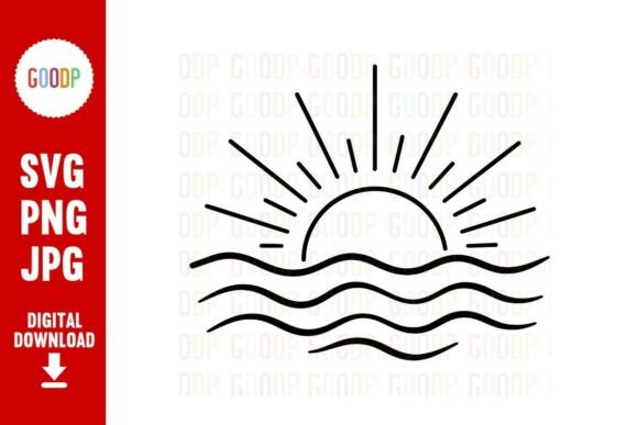 Download Sunset Ocean Waves Summer Sunrise SVG - Sunrise Collection