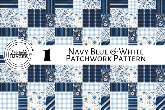 Download Navy Blue &amp; White Patchwork Free Pattern - Free pattern Collection