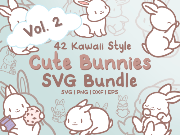 Download Cute Bunnies Vol. 2 SVG Illustrations - Cute bunnies Collection