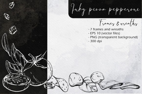 Download Inky Pizza Pepperoni: Frames and Wreaths - Premium Bundle