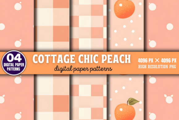 Download Cottage Chic Peach Digital Background - Premium Resources